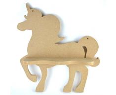 Lasercutouts Grande mensola a Forma di Unicorno, con fissaggi, Pannello di Fibra a Media densitÃ da 18 mm, Decorazione da Parete per Bambini, Camera da Letto