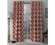 Exclusive Home Tende Durango Stampato Geometrico Rasatello Tessuto Oscurante. Occhielli Finestra Tenda a Pannello, Mecca Orange, 52Â x 108Â cm