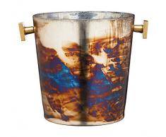 BarCraft BCICBUCMERCGLS - Secchiello per il ghiaccio in vetro mercurizzato con finitura in zinco