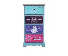 Lo+DeModa Sailor Cassettiera, Legno, Multicolore, 95x52x17 cm