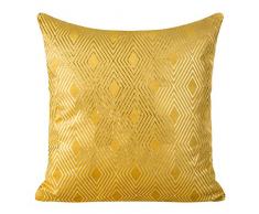 Design91 - Federa per Cuscino, Morbida e Decorativa, per Camera da Letto, Soggiorno, 2 Pezzi, Senape + Oro, 45 x 45 cm