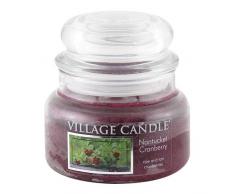 Village Candle Nantucket Cranberry Vaso di Vetro Piccolo, Rosso, 10.3x10.1x10.6 cm