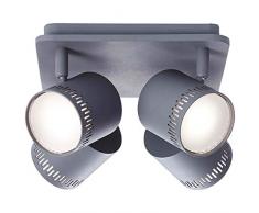 Brilliant Cavi - Plafoniera a 4 punti luce, in metallo, 5 W, colore: Sabbia/Grigio scuro