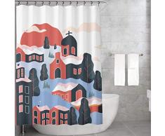 Bonamaison Tende da Doccia, Poliestere, Multicolore, 155x220 cm