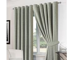 Dreamscene â Tenda oscurante ciniglia termica â Tende con occhielli con fermatenda, colore: blu uovo di anatra, 90 x 72