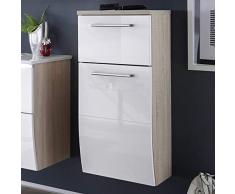 Dynamic24 Sonoma - Armadietto pensile con cassetti, Colore: Bianco