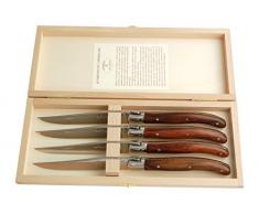 Laguiole - Set di 4 coltelli da Bistecca, Manico in ulivo
