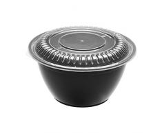 AmazonBasics - Ciotole portapranzo, con coperchio, senza BPA, adatte a microonde/lavatrice/freezer, 1,2 L, confezione da 15