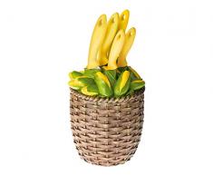 Chio Ceppo 5 Coltelli Corn Posate, Marrone/Giallo