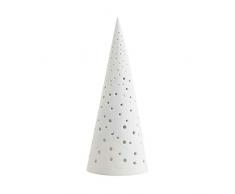 Kähler Nobili - Portalumini in Ceramica, 10,5 x 10,5 x 24,5 cm, Colore Bianco