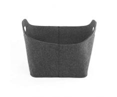 1buy3 - Cestino in Feltro Ovale, 36 x 28 x 25 cm, Colore: Antracite