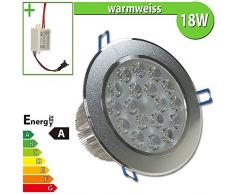 LEDVero - Faretto da incasso a LED 18W bianco caldo a forma ovale, 1 pezzo