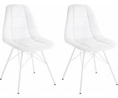LifeStyleDesign 58897161 - Sedia Sting, in Pelle, 48 x 55 x 85 cm, Colore: Bianco