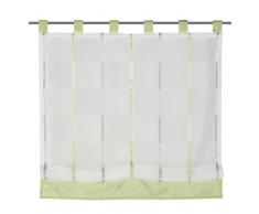 Home fashion 79810-868 - Tenda avvolgibile con Passanti Francine, Tessuto Decorativo Effetto Voile, Motivo a Strisce, 140 x 120 cm, Voile, Colore Verde