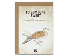 Earth Messaggio 1891960 Carta Doppia Natale Eco-Design, con Fodera, Motivo: To Someone Sweet Beige Carta Riciclata, 16,3 x 12,15 cm