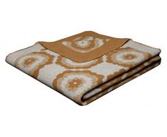 biederlack Coperta Avvolgente soffice e Morbida Coperta da Soggiorno âLana Colour - Pernot-Biancoâ in Lana, Color Marrone Chiaro I Coperta da Divano di Dimensioni 150x200 cm I 630315