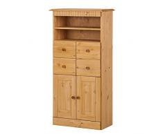 LifeStyleDesign - Armadietto Alto Rico, in Legno Verniciato, 60 x 30 x 120 cm