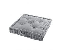 COTON dintÃ©rieur Panama - Cuscino da Interno in Cotone, 60 x 60 x 10 cm, Colore: Grigio