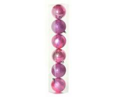 Festive Productions Ltd - Palline assortite per Albero di Natale, 80 mm, Confezione da 6, Colore: Rosa