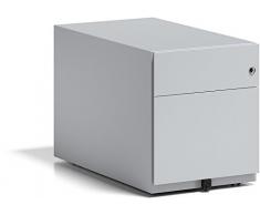 Bisley Note - Cassettiera su rotelle con Maniglie, 1 cassetto Universale, 1 cassetto HR, in Metallo, 645 Grigio Chiaro, 77,5 x 42 x 49,5 cm