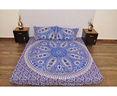 Bazzaree Indiano Blu Bianco Urban Paisley Outfitters arazzo da Appendere alla Parete Mandala copriletto Gypsy Cover Boho Queen Double Doona Copripiumino e 2Â Federa 100% Cotone 233,7Â x 213,4Â cm.