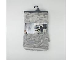 Douceur d Interno Plaid 180Â x 220Â cm Finta Pelliccia Scaglie, Poliestere, Grigio, 220Â x 180Â cm