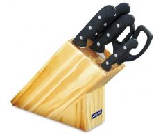 Arcos Serie Maitre - Set di Coltelli 5 pezzi (4 Coltello + 1 Forbici) - Lama Acciaio Inossidabile NITRUM - Manico Polipropilene - Legno di CaucciÃ¹