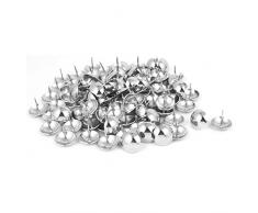 Sourcingmap® casa mobili Divano 25 MMX25 MM Ferro puntine con Cupola Nail Argento Tono 100pcs