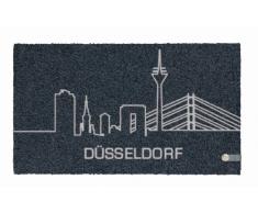 YOUNG GENERATION YH 101331 Shoe Max Zerbino in Cocco con Parte Inferiore in PVC Antiscivolo, ca. 74x44 cm, Motivo DÃ¼sseldorf, Colore: Grigio Fumo