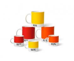 Pantone 18231 Set Porcellana, 3 tazzine da caffÃ¨, Giallo 012, Rosso 2035 e Arancione 021, accesi, Colori Vivaci