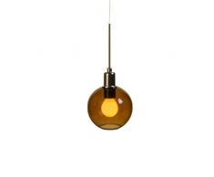 SP Light and Design Diva sospesione Singola, Struttura Oro, Vetro Ambra Lampada a Sospensione 4 W