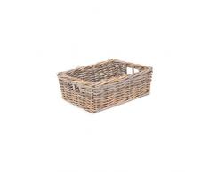 Red Hamper Cestino Rettangolare Shallow Kubu Grey Rattan