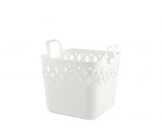 Dcg White Cestino Quadrato Bianco cm32xh37 Spazzatura e Riordino, Polietilene