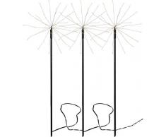 Star Firework Outdoor - Lampada da giardino, in metallo, nero, 65 x 200 cm