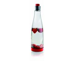 Nuance - Caraffa multiuso, in vetro e acciaio inox, 32,5 x 9 x 9 cm, 1 l, colore: Rosso