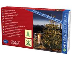 Konstsmide 1014 – 020 catena albero LED con/albero/per esterni (IP44) bianchi Certificato VDE/Trasformatore esterno 24 V/One String/25 diodi a luce bianca calda/cavo verde
