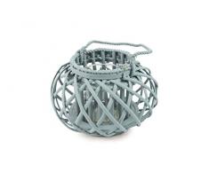 Villa dEste Home Tivoli Set Lanterne, Rattan, Azzurro, Taglia Unica