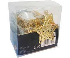 Gardman 18574 luci di Natale 10 LED starformige, plastico, oro,
