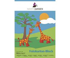 MarpaJansen 300.311-00 - Blocco di carta fotografica, formato DIN A3, 10 fogli, 300 g/m2, colori assortiti, taglia unica