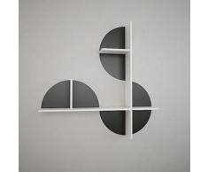 Homemania Mensola Maui, Legno, Nero-Bianco, 120x18x120 cm