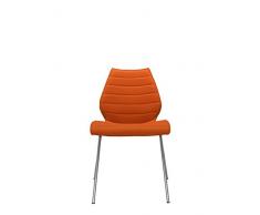 Kartell 2896EE Maui Soft Sedia Tessuto Kvadrat, Arancione, 2 Pezzi