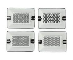 J. Kersten BV Posacenere, Ceramica, Argento, 4 Pezzi