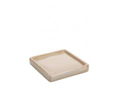 FERIDRAS Cuba Portasapone, Ceramica, Beige, 10x10x42 cm
