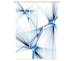 Home fashion 88983 â 106 Franklin Stampa Digitale Tenda a Pannello, Pellicola Opaca Decorativo plastica, 3 Pezzi, plastica, Blu, 245 x 60 x 245 cm