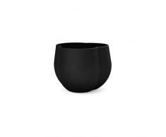 Cooee Design Clover Flower Pot 12 cm Black Vaso, Ceramica, Nero, 15 cm