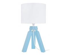 Tosel 65295Â lampada comodino, 1Â Luce, legno, E14, 40Â W, Blu, 16Â x 31Â cm