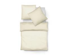 fleuresse 133527 Set biancheria da letto double-face, di flanella cotone, Beige, 200 x 155 x 6 cm