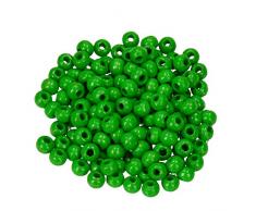 efco - 150 Perline di Legno forate, 4 mm, Verde Mela