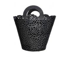 Outlook Design V6E070S018 DALIA, Borsa Shopping Bag in Feltro, Porta Riviste, Cesto Porta Oggetti, Nero