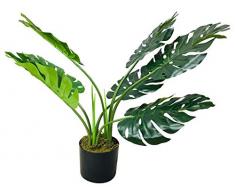 Geko - Pianta Artificiale Monstera, 70 cm, Misura Unica, Colore: Verde
